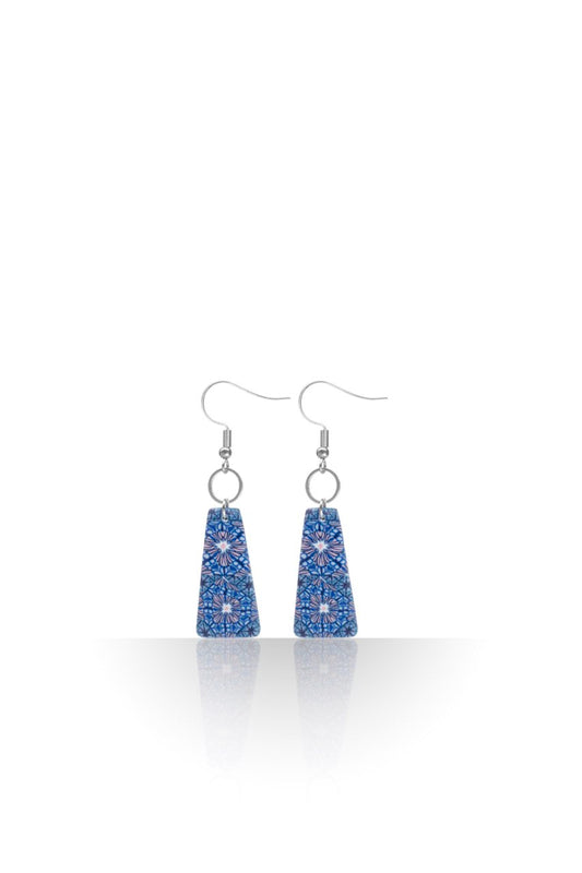 boucles d'oreilles longues et légères bleues 