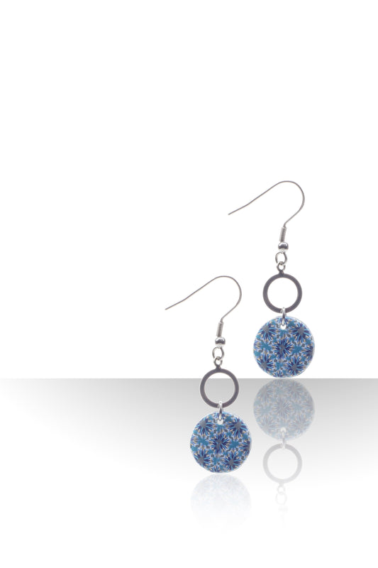 Boucles d'Oreilles Originales Bleues