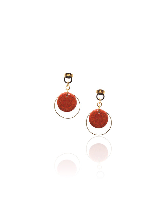 Boucles d’oreilles pendantes orange