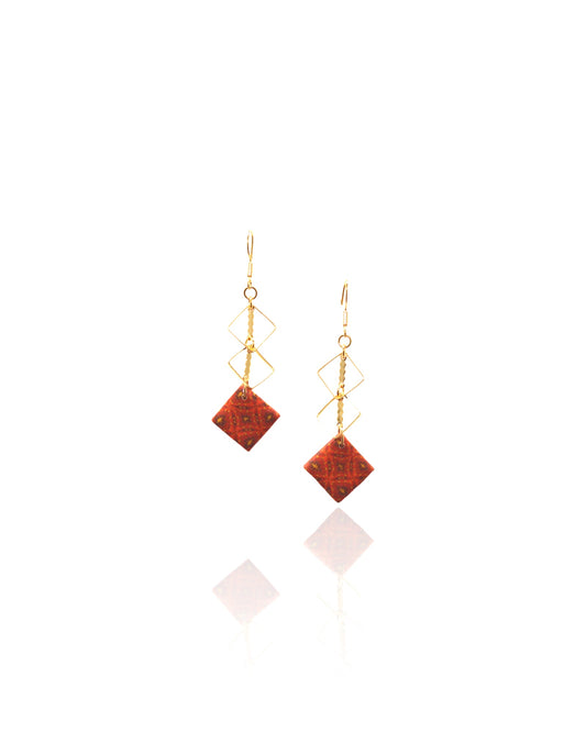 Boucles d’oreilles pendantes orange