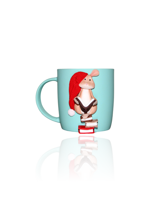 Mug Bleu Souris Livres - Tasse